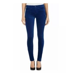 NWT J Brand  Mid Rise Skinny Leg In Blue Velveteen